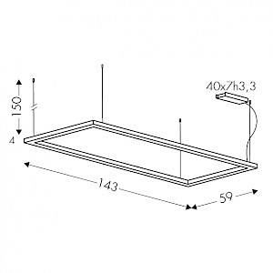 dimensioni lampadario rettangolare Edge 2